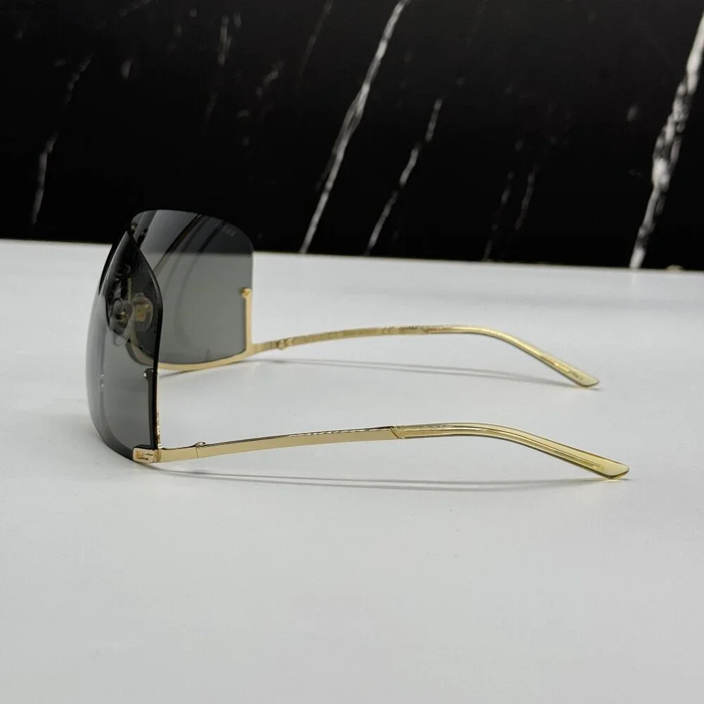NEW GUCCI GG1560S 001 SHIELD GOLD UNISEX SUNGLASSES GUCCI